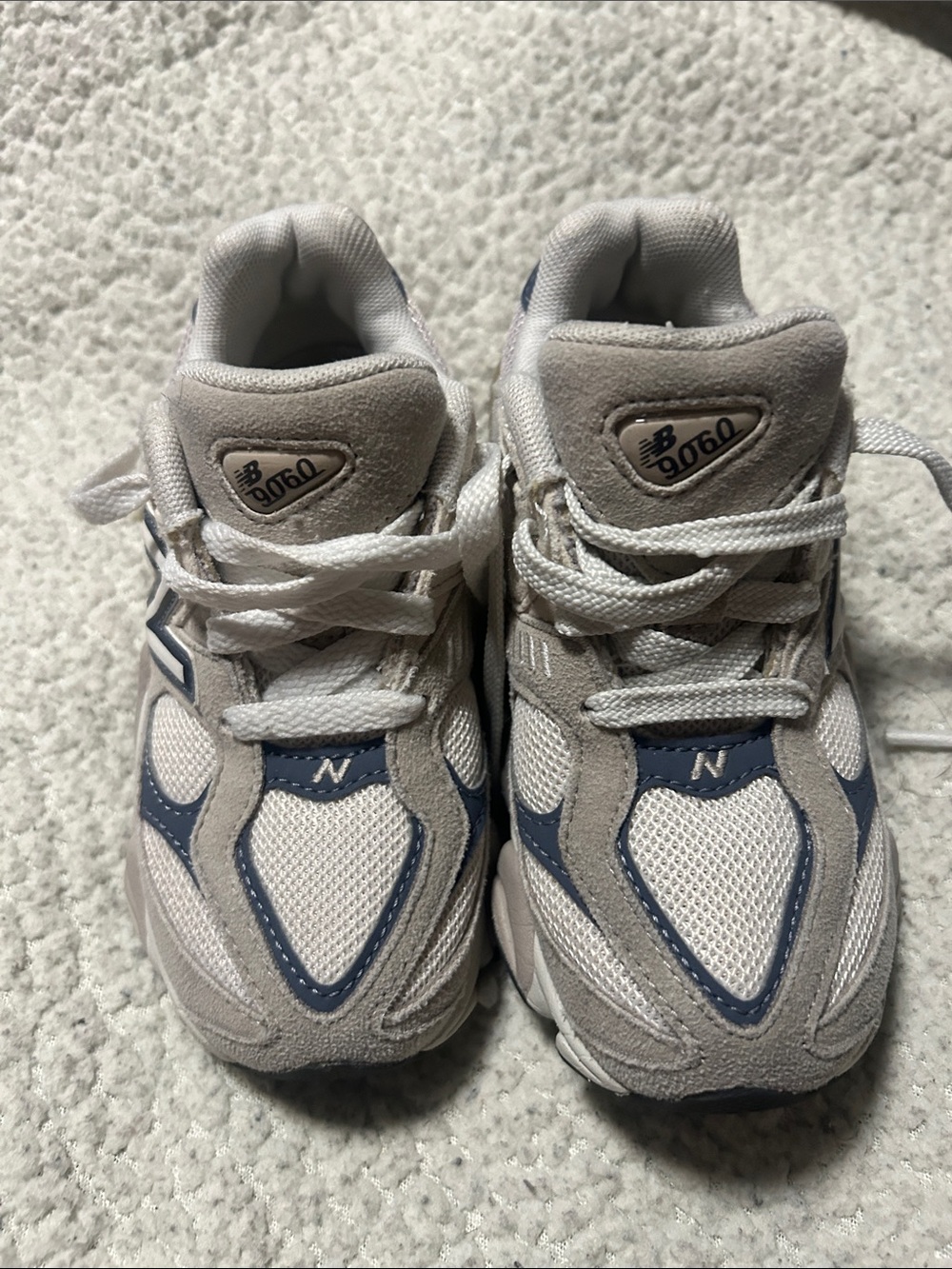 New Balance Kids White and Blue 9060 Sneakers